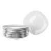 Wadiga Assiette à Dessert Carrée En Porcelaine Blanche – Lot De 12 10