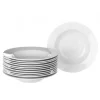 Wadiga Assiette à Soupe En Porcelaine Blanche D21cm – Lot De 12 5