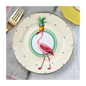 Yvonne Ellen Assiette En Porcelaine Flamant Rose D16cm 12