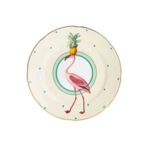 Yvonne Ellen Assiette En Porcelaine Flamant Rose D16cm 18