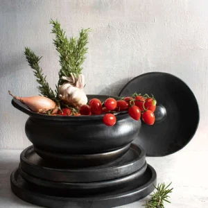 Bazar Bizar Assiette Moyenne En Terracotta Noire 16