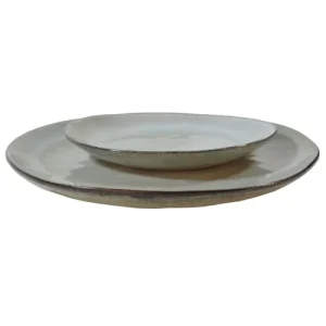 Sibo Homeconcept Assiette Plate En Grès Artisanal Vert 28 Cm – Lot De 4 7