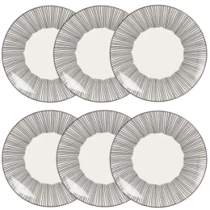 Maisons Du Monde Assiette Plate En Grès Blanc Motifs à Rayures – Lot De 6 13