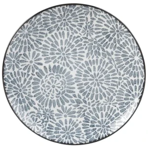 Maisons Du Monde Assiette Plate En Grès Blanc Motifs Graphiques Bleus – Lot De 4 10