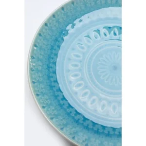 Kare Design Assiette Plate En Grès Bleu D21 – Lot De 4 13