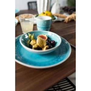 Kare Design Assiette Plate En Grès Bleu D27 – Lot De 4 9