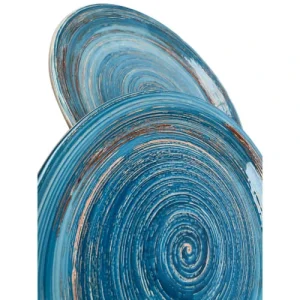 Kare Design Assiette Plate En Grès Bleu D27 – Lot De 4 15