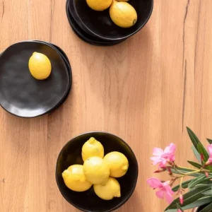 Kare Design Assiette Plate En Grès Noir D20 – Lot De 4 9