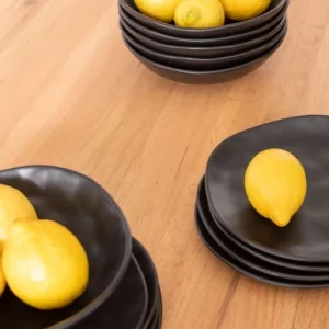 Kare Design Assiette Plate En Grès Noir D26 – Lot De 4 9