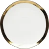 Kare Design Assiette Plate En Porcelaine Blanche Et Dorée D25 8