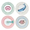 Yvonne Ellen Assiettes En Porcelaine Animaux Marins D20cm – Lot De 4 14