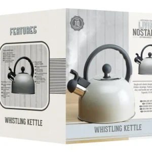 Living Nostalgia Bouilloire Sifflante 1.4L En Acier Inoxydable Gris 12