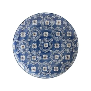 Table Passion Coffret De 4 Assiettes Plates Décors Assortis 26 Cm En Grès Bleu 6