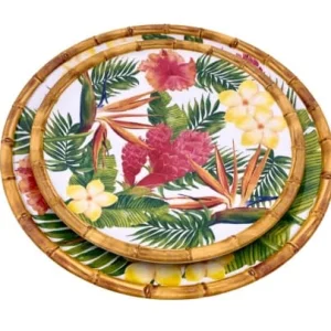 Les Jardins De La Comtesse Grande Assiette Plate En Mélamine Imprimé De Fleurs Exotiques Ø 28 Cm 10