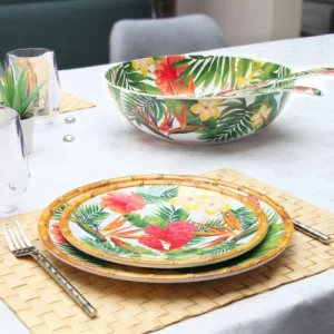 Les Jardins De La Comtesse Grande Assiette Plate En Mélamine Imprimé De Fleurs Exotiques Ø 28 Cm 12