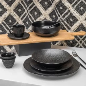 Table Passion Lot De 6 Assiettes Creuse 19 Cm En Grès Noir 6