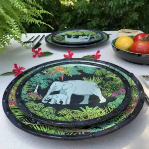 Les Jardins De La Comtesse Petite Assiette En Mélamine Décorée D’animaux De La Jungle Ø 23 Cm 7