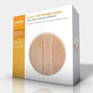 LIVOO Plateau à Fromage Pivotant En Bois Beige 9