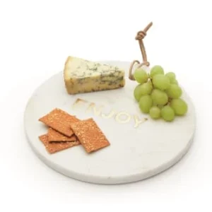 Artesa Plateau De Fromage Ronde Avec Ecriture En Marbre Blanc&doré 18