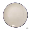 Maison Tilleul Set De 4 Assiettes Plates Céramique Blanc 7