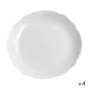 Maison Tilleul Set De 4 Assiettes Plates Céramique Blanc 17