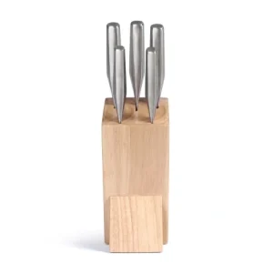 LIVOO Set De 5 Couteaux En Bois Beige 12