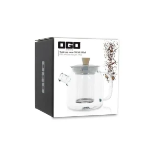 OGO Living Théière En Verre Borosilicate Et Inox 550 Ml 10