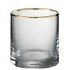 Wadiga Verre à Whisky En Verre Transparent Et Liseré Doré 35cl 13