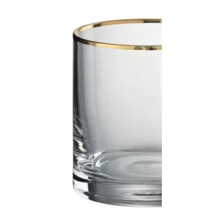 Wadiga Verre à Whisky En Verre Transparent Et Liseré Doré 35cl 9